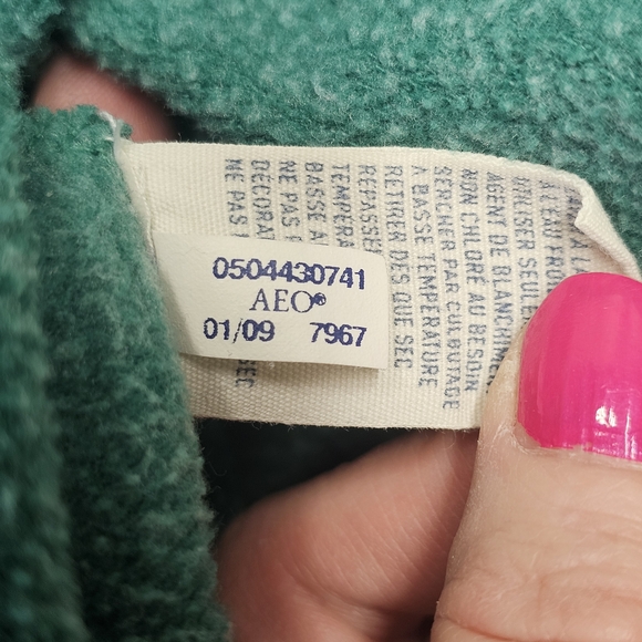 American Eagle Outfitters Green Hoodie M Pullover Logo Graphic Sweatshirt 2009 - Picture 8 of 9